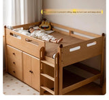 Beech solid wood Mid-high bed with slanting ladder<