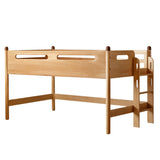 Beech solid wood Mid-high bed with slanting ladder<
