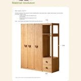 Oak Solid Wood Kids Wardrobe.