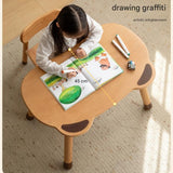 Beech Solid Wood Handmade Children's Table.