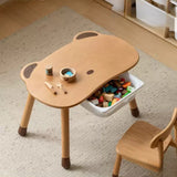 Beech Solid Wood Handmade Children's Table.
