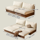 100% Solid Wood Frame Modular Sofa Bed with DIY Configurations & Washable Cotton Covers