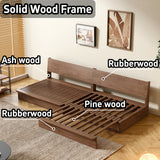 100% Solid Wood Frame Modular Sofa Bed with DIY Configurations & Washable Cotton Covers