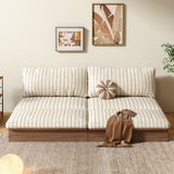 100% Solid Wood Frame Modular Sofa Bed with DIY Configurations & Washable Cotton Covers