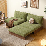 100% Solid Wood Frame Modular Sofa Bed with DIY Configurations & Washable Cotton Covers