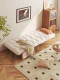 Beige 3-in-1 Convertible Sofa Bed in Cotton Linen & Technology Velvet