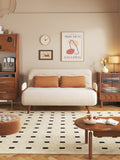 Beige 3-in-1 Convertible Sofa Bed in Cotton Linen & Technology Velvet