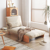 WEHOMZ 3-in-1 Convertible Futon Sofa Bed & Recliner with Wood Frame - Beige and Walnut
