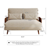 WEHOMZ 3-in-1 Convertible Futon Sofa Bed & Recliner with Wood Frame - Beige and Walnut