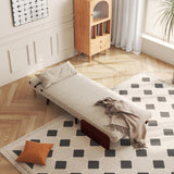 WEHOMZ 3-in-1 Convertible Futon Sofa Bed & Recliner with Wood Frame - Beige and Walnut