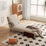 WEHOMZ 3-in-1 Convertible Futon Sofa Bed & Recliner with Wood Frame - Beige and Walnut