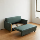 WEHOMZ 3-in-1 Convertible Sleeper Sofa - Modern Green Fabric Couch with Storage