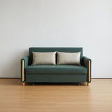 WEHOMZ 3-in-1 Convertible Sleeper Sofa - Modern Green Fabric Couch with Storage