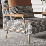 Convertible Sofa Chair & Bed in Breathable Cotton Fabric - Modern Brown & Grey with Metal Legs