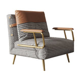 Convertible Sofa Chair & Bed in Breathable Cotton Fabric - Modern Brown & Grey with Metal Legs