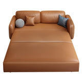 WEHOMZ Modern Faux Leather Convertible Sofa Bed with Storage & Metal Frame