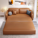 WEHOMZ Modern Faux Leather Convertible Sofa Bed with Storage & Metal Frame