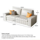 Modern Leather Sleeper Sofa with Storage in Light Gray & Orange - Comfortable & Stylish