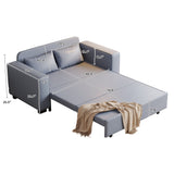 WEHOMZ Grey Leathaire Sleeper Sofa Bed with Storage & Foam Cushion