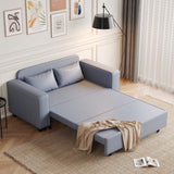 WEHOMZ Grey Leathaire Sleeper Sofa Bed with Storage & Foam Cushion
