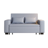 WEHOMZ Grey Leathaire Sleeper Sofa Bed with Storage & Foam Cushion