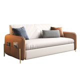 Modern Convertible Sofa Bed with Storage & Optional Cushions in Brown, Gray, Green