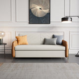 Modern Convertible Sofa Bed with Storage & Optional Cushions in Brown, Gray, Green