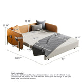 Modern Convertible Sofa Bed with Storage & Optional Cushions in Brown, Gray, Green