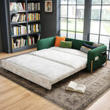 Modern Convertible Sofa Bed with Storage & Optional Cushions in Brown, Gray, Green