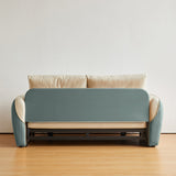 Modern Folding Leisure Sofa Bed in Green & White with Storage Pocket