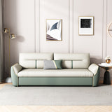 Modern Folding Leisure Sofa Bed in Green & White with Storage Pocket
