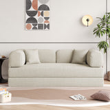 WEHOMZ Corduroy Convertible Sofa Bed, Foam Filled Cushion & Stainless Steel Frame in Multiple Colors