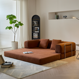 78.7'' Compress Upholstered Convertible Sofa Bed with Corduroy Fabric