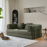 WEHOMZ Corduroy Convertible Sofa Bed, Foam Filled Cushion & Stainless Steel Frame in Multiple Colors