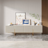 86.6" Media Console TV Stand for TVs up to 88" Faux Marble Top with Storage