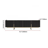 WEHOMZ 86.6'' Media Console TV Stand with Faux Marble Top & Storage - Beige & Black