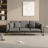 Modern Grey Upholstered Sofa with Metal Frame & Removable Cushions