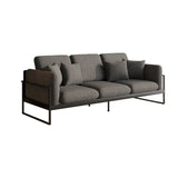 Modern Grey Upholstered Sofa with Metal Frame & Removable Cushions
