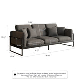 Modern Grey Upholstered Sofa with Metal Frame & Removable Cushions