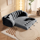 WEHOMZ Velvet Bean Bag Style Sleeper Sofa Bed – Pet-Friendly, Foldable & Multi-Functional in Beige, Grey, Green, Caramel