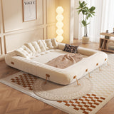 WEHOMZ Velvet Bean Bag Style Sleeper Sofa Bed – Pet-Friendly, Foldable & Multi-Functional in Beige, Grey, Green, Caramel