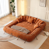 WEHOMZ Velvet Bean Bag Style Sleeper Sofa Bed – Pet-Friendly, Foldable & Multi-Functional in Beige, Grey, Green, Caramel