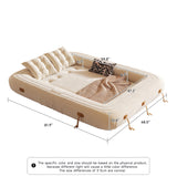 WEHOMZ Velvet Bean Bag Style Sleeper Sofa Bed – Pet-Friendly, Foldable & Multi-Functional in Beige, Grey, Green, Caramel