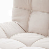 WEHOMZ Corduroy Bean Bag Sofa Chair in Beige & Caramel | Tufted Upholstery & Solid Wood Legs