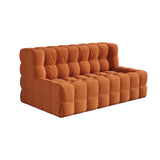 WEHOMZ Corduroy Bean Bag Sofa Chair in Beige & Caramel | Tufted Upholstery & Solid Wood Legs