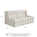 WEHOMZ Corduroy Bean Bag Sofa Chair in Beige & Caramel | Tufted Upholstery & Solid Wood Legs