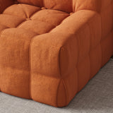 WEHOMZ Corduroy Bean Bag Sofa Chair in Beige & Caramel | Tufted Upholstery & Solid Wood Legs