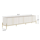 Modern Beige TV Stand with Storage Drawers & Metal Foot - Spacious Entertainment Center