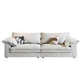WEHOMZ Beige Cotton Linen Sofa with Removable Washable Covers & Cushion Back