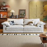 WEHOMZ Beige Cotton Linen Sofa with Removable Washable Covers & Cushion Back